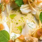 Cod with potatoes, fennel and nasturtium<br>